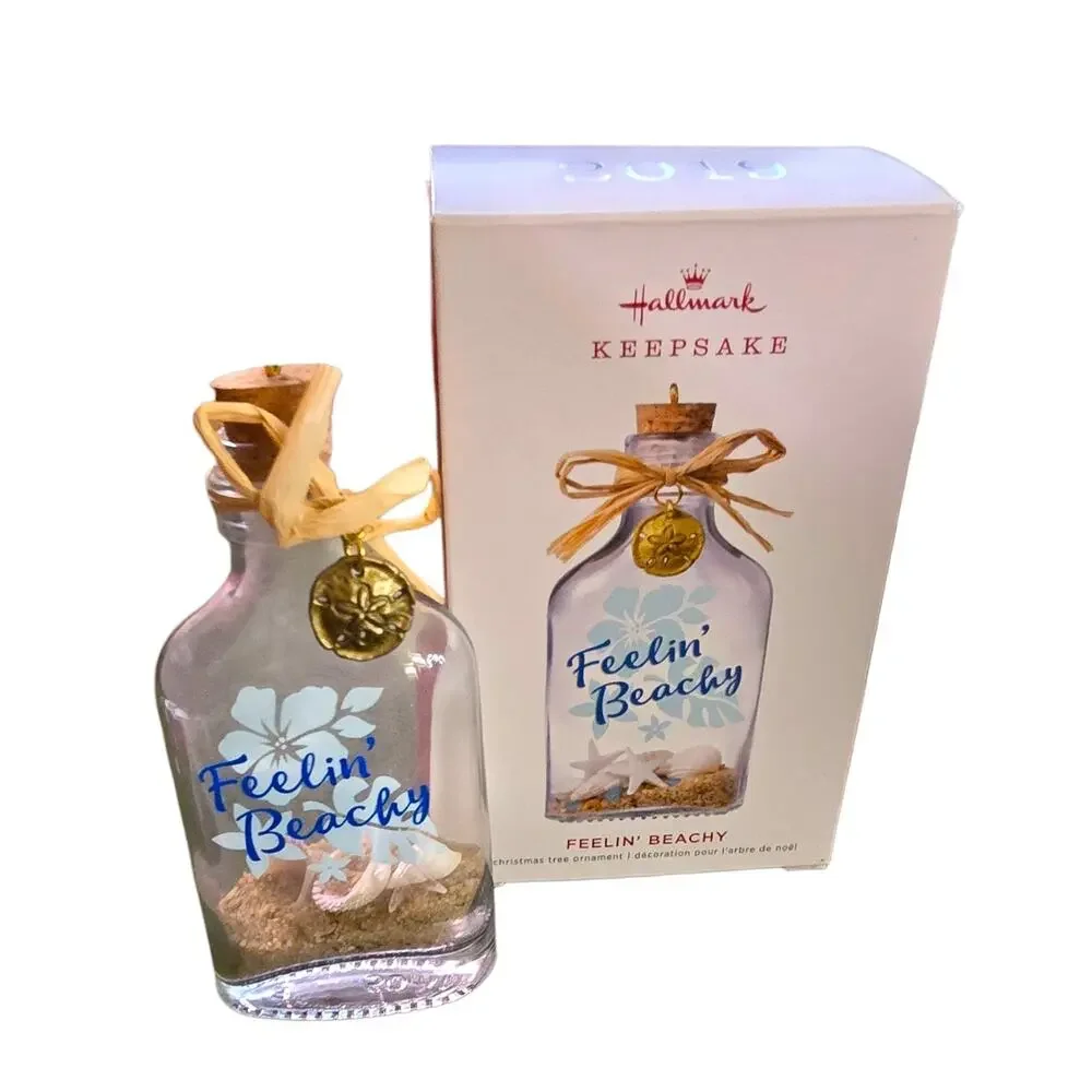 HALLMARK Feelin Beachy Keepsake Ornament Sand & Sea Shells Bottle 2019